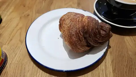 Croissant with a flat white